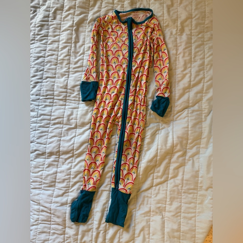 Little Sleepies Rainbow and Teal Kids Footie